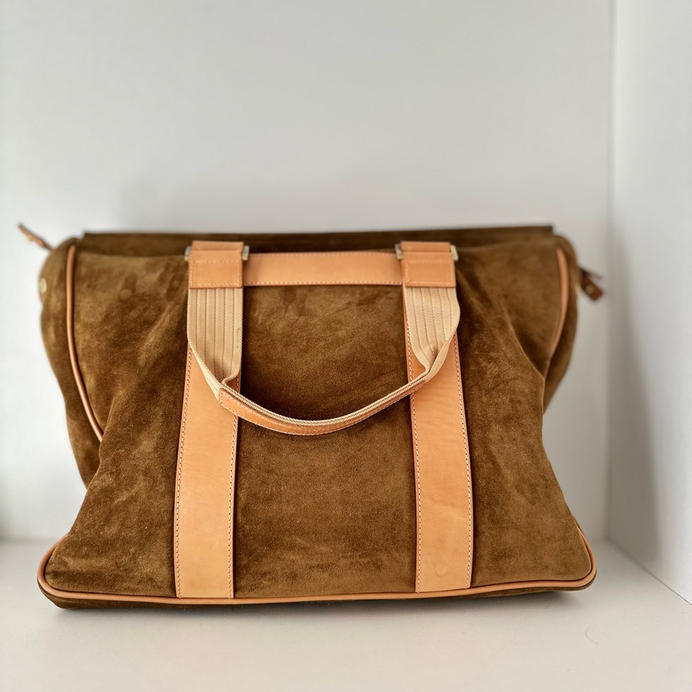 Salvatore Ferragamo Brown and Tan Laptop Bag